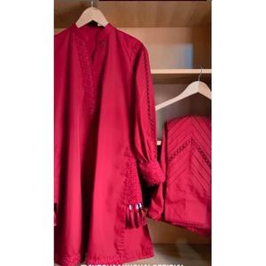 Formal Wear Dull Santoong GPO <b>Lace</b> Work Top Bottom with Dupatta <b>Pink</b> - Product Image 1