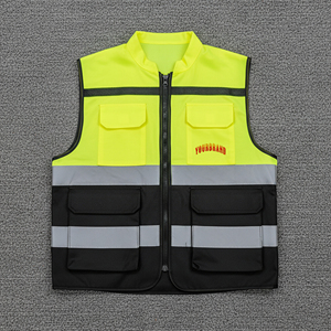 High Visibility Reflective Mesh Safety Vest Wholesale Price With Custom Logo & Sizes Waterproof <b>LED</b> Flash Zipper Custom Logo - Product Image 2