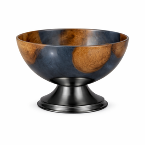 Nouveauté : Bol décoratif élégant en résine bleu et blanc avec base noire – Décoration de luxe pour la maison et le bureau – Centre de table époustouflant – Dernière nouveauté - Product Image 4