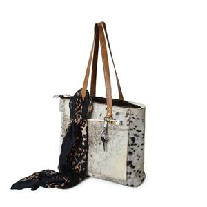 Bolso Tote de Cuero Genuino para Mujer, con Pelo de Vaca, Multifuncional, de Hombro, para Verano, LHTB-0041 - Product Image 2