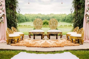 South Indian Wedding Mandap Chairs Set Premium Wooden South Indian Wedding Mandap Chairs Manufacturer At Wholesale Prices - Product Image 6