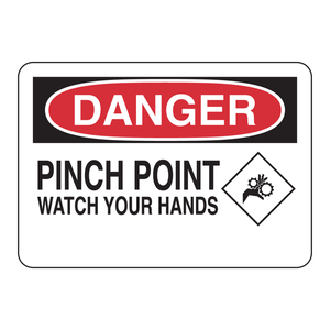 Panneau de signalisation de sécurité Brady DANGER Pinch Point 7x10 pouces, utilisation intérieure/extérieure - Product Image 2