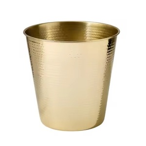 Elegante Cesto de Papel Metálico Cilíndrico con Patrón, Abierto por Arriba, Decorativo, para Interiores, Contenedor de Residuos Domésticos - Product Image 3