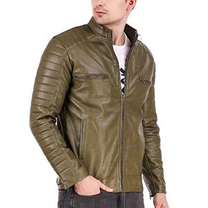 Chaqueta de Cuero Genuino de Oveja para Hombre, Diseño de Invierno, con Cuello Alto de Lona, Reversible, Estilo Urbano - Product Image 2