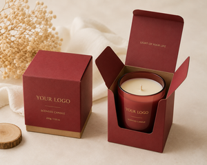 Boîte d'emballage rigide pour bougies en papier kraft avec revêtement UV personnalisé - Product Image 1