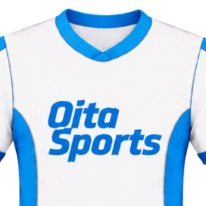 Camiseta de Rugby Blanca y Azul Rey, Manga Corta, Cuello en V, Uniforme de Equipo Personalizado, Transpirable, para Entrenamiento Deportivo - Product Image 3