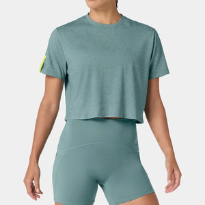 Camiseta Deportiva de Secado Rápido, Transpirable, a la Moda, para Entrenamiento, Gimnasio, Ajustada al Cuerpo, para Mujer - Product Image 3