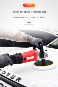1600W 7" Electric Car Buffer Kit, Long Side Handle and D Handle, Wool and Foam <b>Pads</b> for Car Body Paint <b>Scratch</b> Removal - Product Image 3