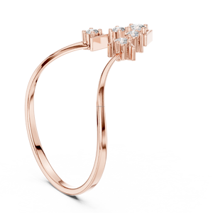 Chic Circlet 14K taille ovale bague en diamant simulé pour les femmes Halo Design bague de fiançailles - Product Image 2