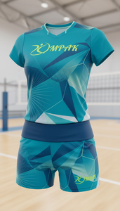 ชุดเสื้อและกางเกงวอลเลย์บอลสีเทาสเลทแบบสั่งทำขายส่ง พร้อมบริการ OEM ชุดทีมแห้งเร็ว ชุดกีฬาซับลิเมชั่น - Product Image 5