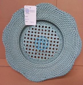 Decoration Natural Rattan Blue <b>Placemat</b> Table <b>Round</b> RattanTable <b>Placemat</b> in Kitchen Party Wedding - Product Image 1