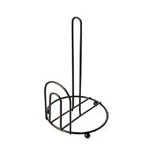 Hot Selling Classic <b>Black</b> Powder Coated <b>Paper</b> Towel Holder with Sturdy Round Base Countertop Napkin Stand - Product Image 2