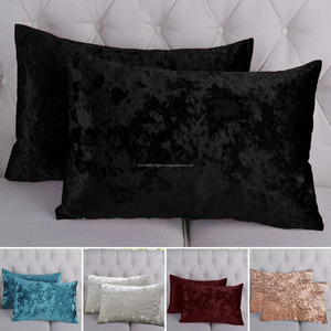 Solid Pattern <b>Crushed</b> <b>Velvet</b> Square Pillowcase 1 PCS <b>Cushion</b> Cover for Queen/King Beds-for Home Hospital Hotel Use - Product Image 1