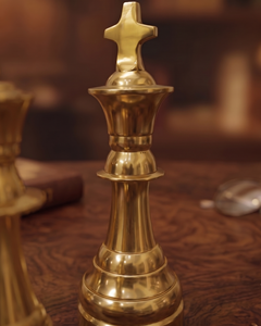 Chess Piece Sculpture Decorative Items Metal High Quality Aluminum Gold Plating Nautical Style <b>Table</b> Accent 3 pcs Marble Base - Product Image 4