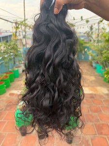 Extensions de cheveux humains vierges indiens de qualité supérieure, 22 pouces, ondulés profonds, 100 grammes, double trame machine, sans perte ni emmêlement - Product Image 2