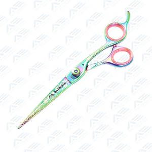 Tijeras de salón de belleza, tijeras de corte de pelo de peluquero recubiertas de papel con punta roma y tornillo ajustable de acero inoxidable - Product Image 2
