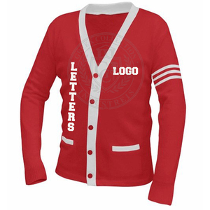 Cárdigan personalizado para hermandades y fraternidades, cárdigan de punto acrílico, suéteres para mujer con cuello en V, logotipo bordado, universidad griega - Product Image 2