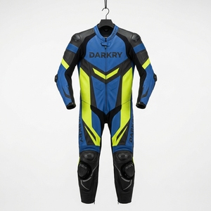 Combinaison de course moto personnalisée en cuir OEM, équipement de moto perforé en cuir de vachette pour piste, vêtements de protection pour motards en gros - Product Image 1