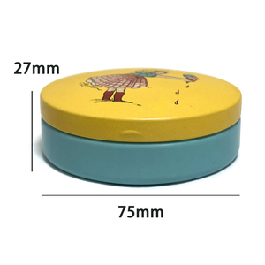 Custom Round Tin <b>Box</b> 75*27MM Manual <b>Metal</b> Container Printed Lid Storage Case - Product Image 2