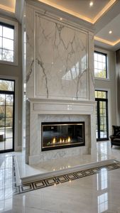 Chimenea Moderna de Lujo con Marco de Mármol Independiente para Sala de Estar, Uso Interior - Product Image 3