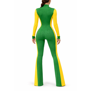 Combinaison de yoga pour femmes fabriquée au Pakistan, en tissu polyester et toile, séchage rapide, respirante, décontractée, taille haute - Product Image 2