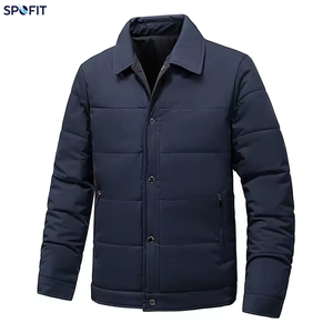 Men's Casual Thickened <b>Reversible</b> Padded Jacket Warm Lined Lightweight Breathable Windproof Eco-Friendly Winter <b>Coat</b> Stand - Product Image 4