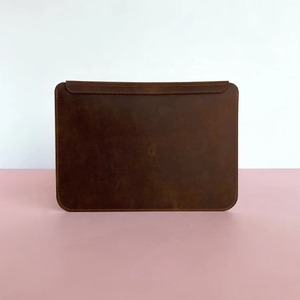 Factory Wholesale Custom Logo Durable Vintage Business Sling Genuine Leather <b>Laptop</b> <b>Sleeve</b> for Men Protective Design LS-0218 - Product Image 4