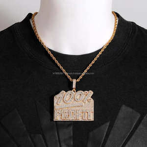 Collier pendentif exclusif à 100% profit en argent sterling 925 glacé VVS Lab Grown Diamond Hip Hop Jewelry Gift - Product Image 1