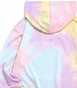 Sweat-shirt à capuche unisexe tie-dye, coupe ample, style décontracté, en molleton bouclette, avec poches, style printemps, pour hommes - Product Image 5