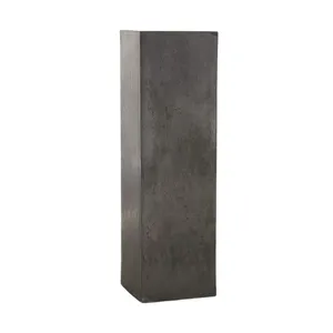 Minimalist Iron Tabletop Vase Handmade Eco-Friendly Dark Gray Rectangular Design for Coastal Home Decor - Product Image 1