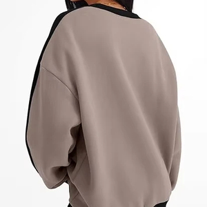 Sudadera de punto de algodón y forro polar con estampado de leopardo para mujer, de secado rápido, estilo High Street, lavado a la piedra, ropa de otoño/primavera, OEM - Product Image 2