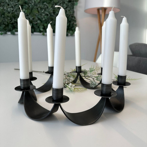 Wrought Iron Tabletop <b>Candelabra</b> Unique Design Metal Candlestick Holder Home Hotel Wedding - Product Image 3