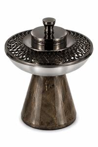 Brûleur d'encens indien décoratif écologique Lavie Creations, base en résine avec dessus en acier inoxydable, parfum d'ambiance luxueux pour la maison, aromathérapie - Product Image 2