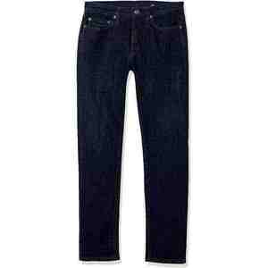 <b>Men's</b> Dark Wash Straight Fit Denim <b>Jeans</b> Casual Regular Fit Woven Solid Pattern Pants - Product Image 4