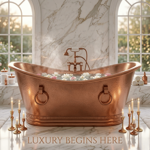 Bañera de Cobre Forjado de Diseño | Bañera Independiente Premium Hecha a Mano para una Relajación Profunda y Decoración de Interiores de Lujo - Product Image 3