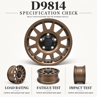 Jantes forgées 10 rayons à bloc plat 18-22 pouces 6x139.7 5x114.3 5x120 Bronze Satiné avec enjoliveur central en aluminium 6061-T6 pour Pick-up, Véhicules Tout-terrain et Jeep