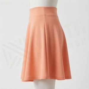Minifalda de Cintura Alta para Mujer, Estilo Casual, Plisada, de Color Sólido, en Tela de Poliéster y Spandex, para Todas las Temporadas - Product Image 3