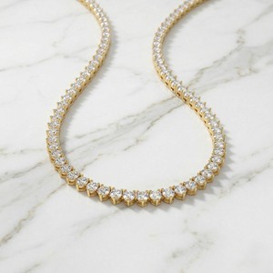 Collar de tenis con diamantes redondos de 11.50 quilates con engaste de puntas - Product Image 1