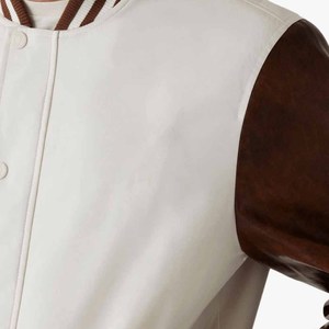 Blouson universitaire en coton pour homme, rouge et noir, à blocs de couleur, col montant, fermeture double boutonnage, décontracté, coupe-vent, chauffant, streetwear, hiver - Product Image 3