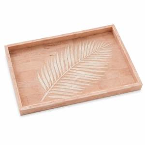 Artisan Bone Inlay Coffee Tray Handmade Decorative <b>Mosaic</b> Geometric Organizer with Glossy Finish for Living Room and Dining use - Product Image 5