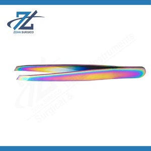 Pince à épiler professionnelle pour sourcils et cils, à pointe inclinée, pour moustache et poils, en acier inoxydable durable, outils spéciaux - Product Image 4