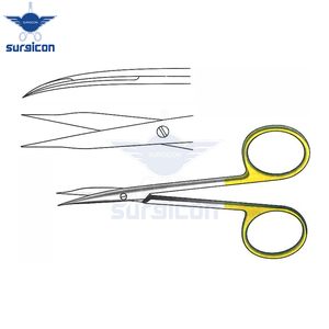 Ciseaux chirurgicaux Steven Scissors 10 cm (4 pouces) à lame incurvée, en carbure de tungstène TC doré, précision en acier inoxydable - Product Image 3