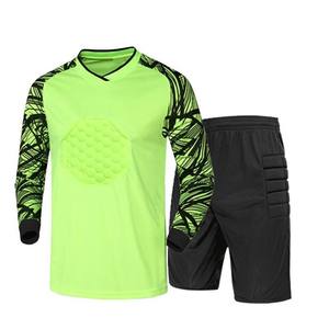 Custom Soccer Goalkeeper Kit Long Sleeve V-<b>neck</b> Moisture-Wicking Breathable <b>Padded</b> Polyester Jersey Set Elastic Waist Unisex - Product Image 3