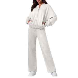 Chándales de invierno personalizados para mujer Chándal de diseñador de peso pesado con manga larga con capucha y pantalón acampanado - Product Image 5