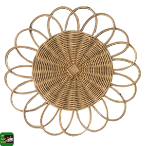 Rattan Floral-Shaped Thick 6-10mm Heat Resistant Classic Natural Woven Charger Mat Dining Table Wedding Event Decor Vietnam - Product Image 1