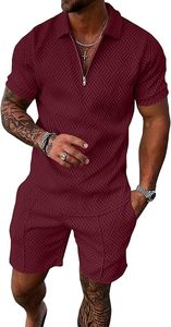 Ensemble de jogging pour hommes, été, tricoté, brodé, 100% coton, séchage rapide, manches courtes, logo personnalisé, ensemble chemise et short - Product Image 6