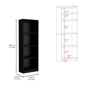 Set da soggiorno 3 pezzi nero con 3 librerie mobili eleganti per l'arredamento della casa - Product Image 5