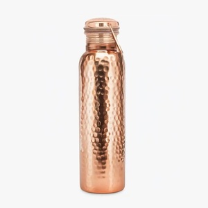 Wholesale Pure <b>Copper</b> <b>Bottle</b> for <b>Drinking</b> Water Hammered Finish Design Leak Proof Reusable Metal <b>Bottle</b> - Product Image 4