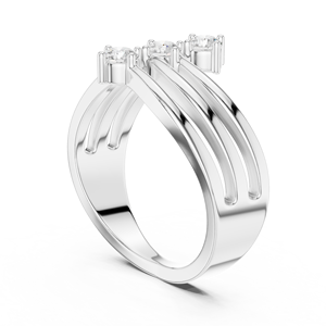 Bague en argent 925 avec diamant, anneau ouvert géométrique, ajustable, bijoux gothiques pour cadeau de fête - Product Image 4