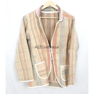 Indian Cotton Digital Printing Breathable Reversible <b>Kantha</b> Patch Work Pure Cotton Women Spring Autumn Winter <b>Jackets</b> - Product Image 1